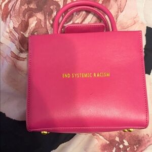 Brandon Blackwood Pink Mini Bag with Gold Accents